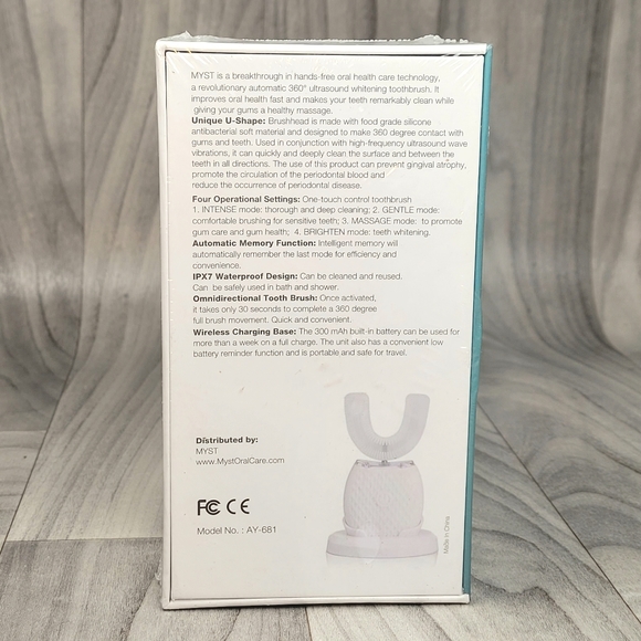 MYST 360 Ultrasonic Electric Toothbrush Brushing and Whitening AY-681 NIB - Picture 2 of 8